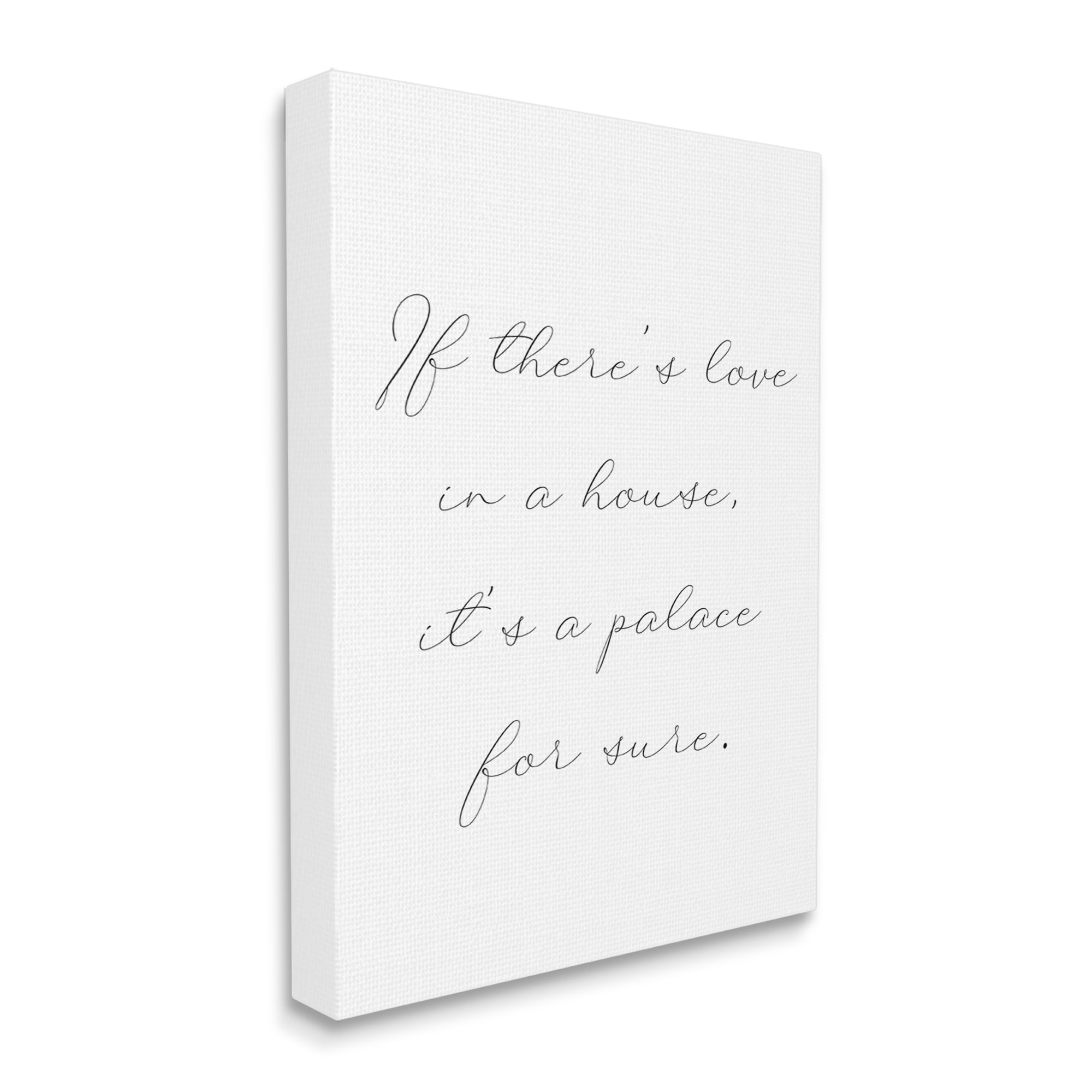 Stupell Industries Minimal Love In A House Inspirational Painting Gallery Wrapped Canvas Print Wall Art, 36 x 48