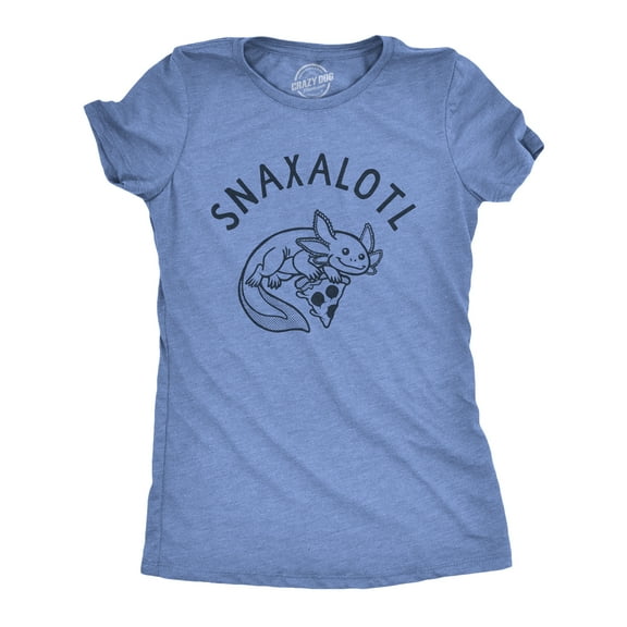Womens Snaxalotl T Shirt Funny Cute Snacking Axolotl Tee for Ladies Womens Graphic Tees