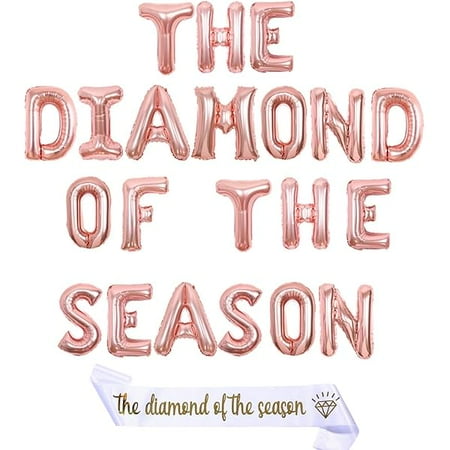 WEEKS Tea Party Bridal Shower Decorations, The Diamond of the Season Banner Foil Balloons for High Tea Party Supplies, Garden Party Bridal Shower for Girls Women