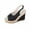 Black, variant on KEGIRLOM Women's Fashionable Casual Spring And Summer Versatile Plus Size Beach Wedge Sandals Solid Color Peep Toe Open Toe One-Strap Buckle Sandals Brown 9