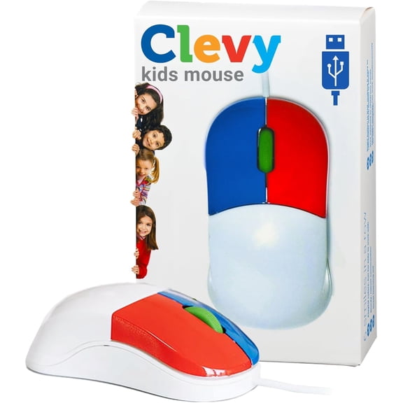 Clevy Kids Computer Mouse - Ergonomic, USB, Optical, 1 count