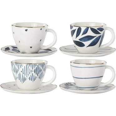 Lenox Blue Bay 8-Piece Espresso Cup & Saucer Set