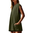 thumbnail image 4 of Bixock Women's 2 Piece Casual Set,Tank Top Shorts Outfits,Solid Loose Top Fitted Sports Leisure Sleeveless Crew Neck Set, 4 of 5
