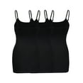 thumbnail image 2 of ShezPretty 3-Pack - Women's Basic Cami with Adjustable Spaghetti Straps Tank Top (Large, Black/Black/Black), 2 of 4