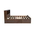 thumbnail image 5 of King Size Bed Frame with Storage Headboard and USB Charging, Wooden Platform Bed with Drawers, No Box Spring Needed, Solid Wood+MDF Construction, 5 of 9