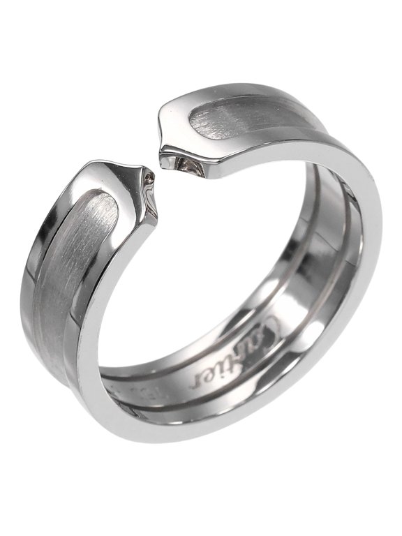 Pre-Owned Cartier 2C Ring, Size 20, 18K White Gold, Approx. 8.32g