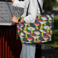 thumbnail image 7 of Sigee Green Mushroom Print Extra Large Waterproof Beach Travel Bag with Zipper - Durable and Versatile for Vacation, Gym, and Daily Use, 7 of 7