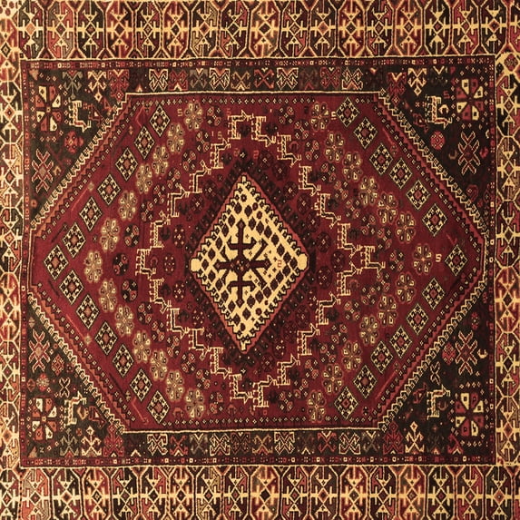 Ahgly Company Indoor Square Persian Brown Traditional Area Rugs, 7' Square