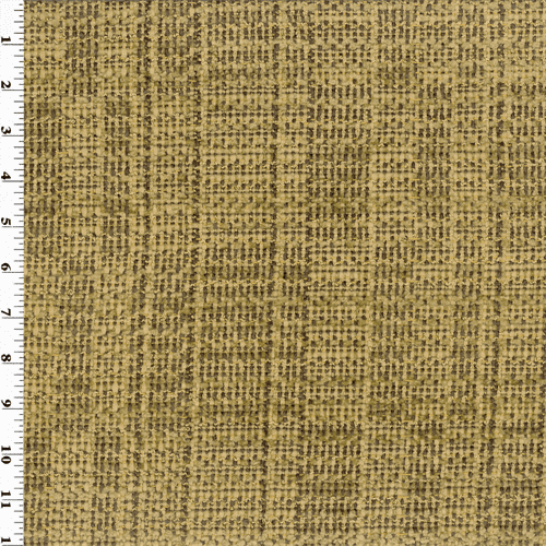 Bamboo Carmel Brown/Beige Chenille Plaid Home Decorating Fabric, Fabric