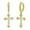 Yellow, variant on Womens 925 Sterling Silver Hoop Huggie Earrings with Dangling Cross Sparkling Cubic Zirconia (Silver)