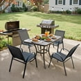 thumbnail image 2 of Homall Patio Dining Chairs Set Of 4, Textilene Fabric & Metal Frame, Outdoor Conversation Armchairs, Black, 2 of 6
