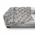 thumbnail image 3 of Geometric Soft Flannel Fleece Blanket, Complex Grid Pattern with Modern Design Squares and Chevron Details, Cozy Plush for Indoor and Outdoor Use, 50" x 60", Charcoal Grey White Red, by Ambesonne, 3 of 6