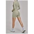 thumbnail image 4 of Top-kevin 2 Piece Seamless Ribbed Workout Sets With Zip Up Jacket High Waisted Gym Yoga Leggings, 4 of 6