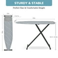 thumbnail image 2 of BEHERZT Iron Board Full Size Metal Legs & Heat Resistant Cover, Ironing Board with Iron Rest,Height Adjustable, 13x53 inch,Gray, 2 of 8