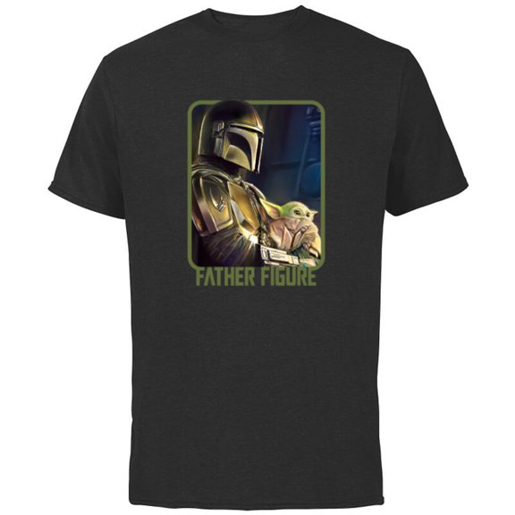 Star Wars The Mandalorian and the Child Father Figure - Short Sleeve Cotton T-Shirt for Adults - Customized-Black