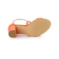 thumbnail image 6 of BLISSFUL STEP Women's Shoes Glitter Crisscross Strap Block Heel Sandals Orange 10, 6 of 8