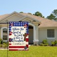 thumbnail image 2 of Jbralid Spring Garden Flag American Flag Cross Stars Bible Verse Linen Summer Garden Flags for Outside 12x18 inch, 2 of 5