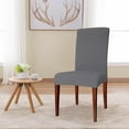 thumbnail image 2 of Enova Home Stretch Removable Washable Dining Chair Slipcover/Chair Protector, Elegant Knitting Jacquard Box Cushion Chair Cover (Set of 1, Light Grey), 2 of 5