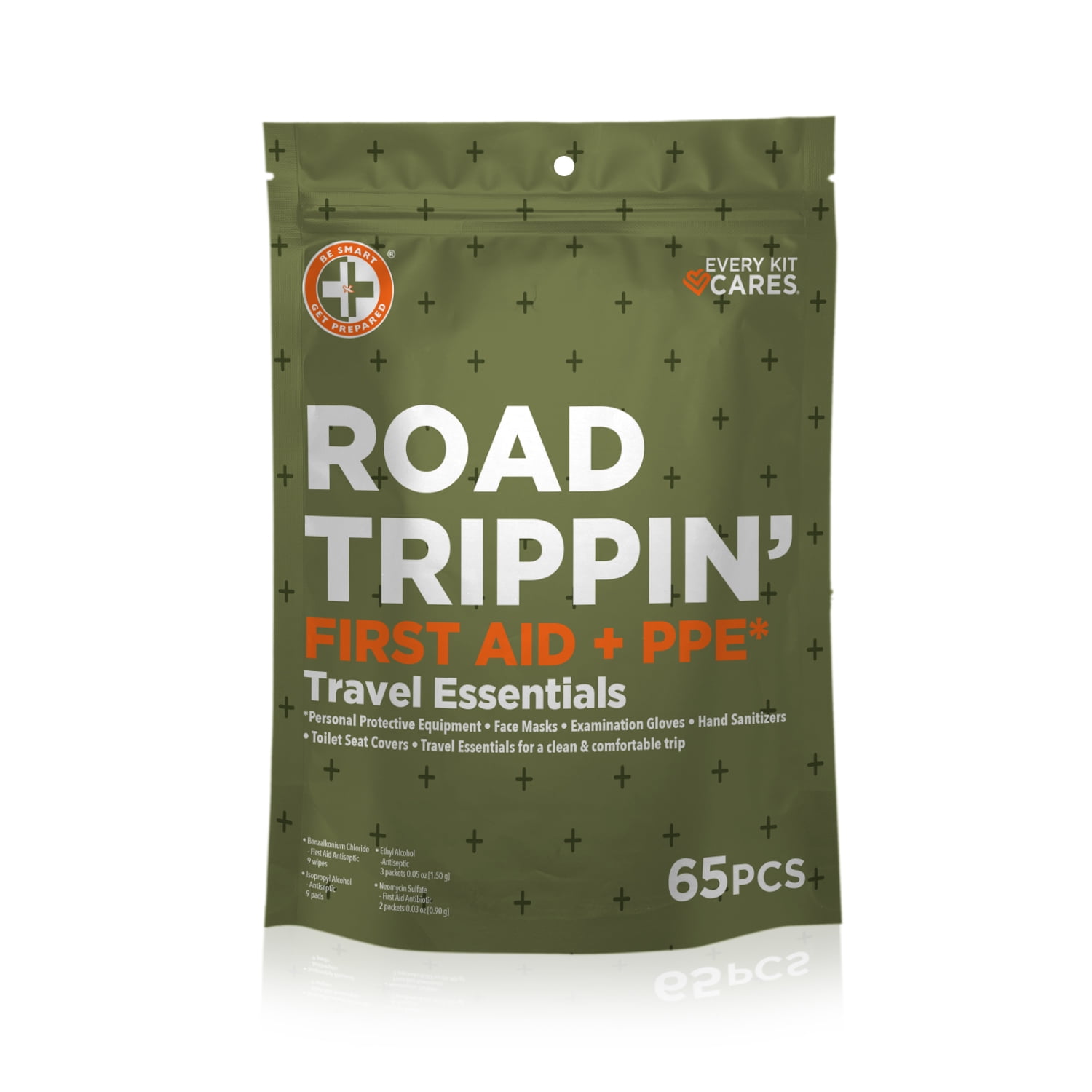 Road Trippin' Travel Essentials by Be Smart Get Prepared, 65 Pieces - Camping, Hiking, Running, Fishing, Boating, Travel, Outdoor