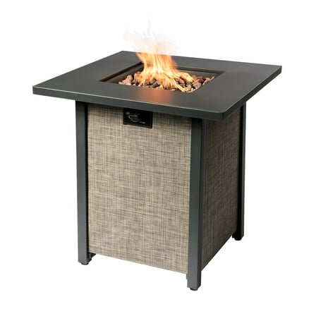 Teamson Home Firepit Outdoor Gas Fire Pit Metal Fabric, Lava Rock, Cover HF28201AA