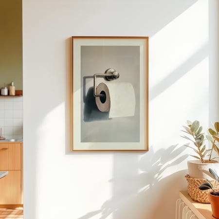 Toilet Decor Bathroom Accessory Still Life Paper Roll Art