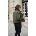 thumbnail image 6 of NAYTOAO Womens Zip Up Stand Collar Jacket Multi Pocket Drawstring Hem Outerwear, 6 of 9