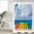 thumbnail image 4 of Flip Flops Shower Curtain Waterproof Polyester Fabric Shower Curtain Summer Ocean Beach Colorful Flip Flops Curtain Decor Sets with Hooks for Bathroom Showers and Bathtubs Standard Size72x72 Inch, 4 of 6