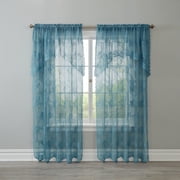 BrylaneHome Ella Floral Lace Panel With Attached Valance