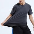 thumbnail image 2 of Caqnni Male Summer Casual T Shirt Blouse Short Sleeve Round Neck Tops (Dark Gray,4XL), 2 of 4