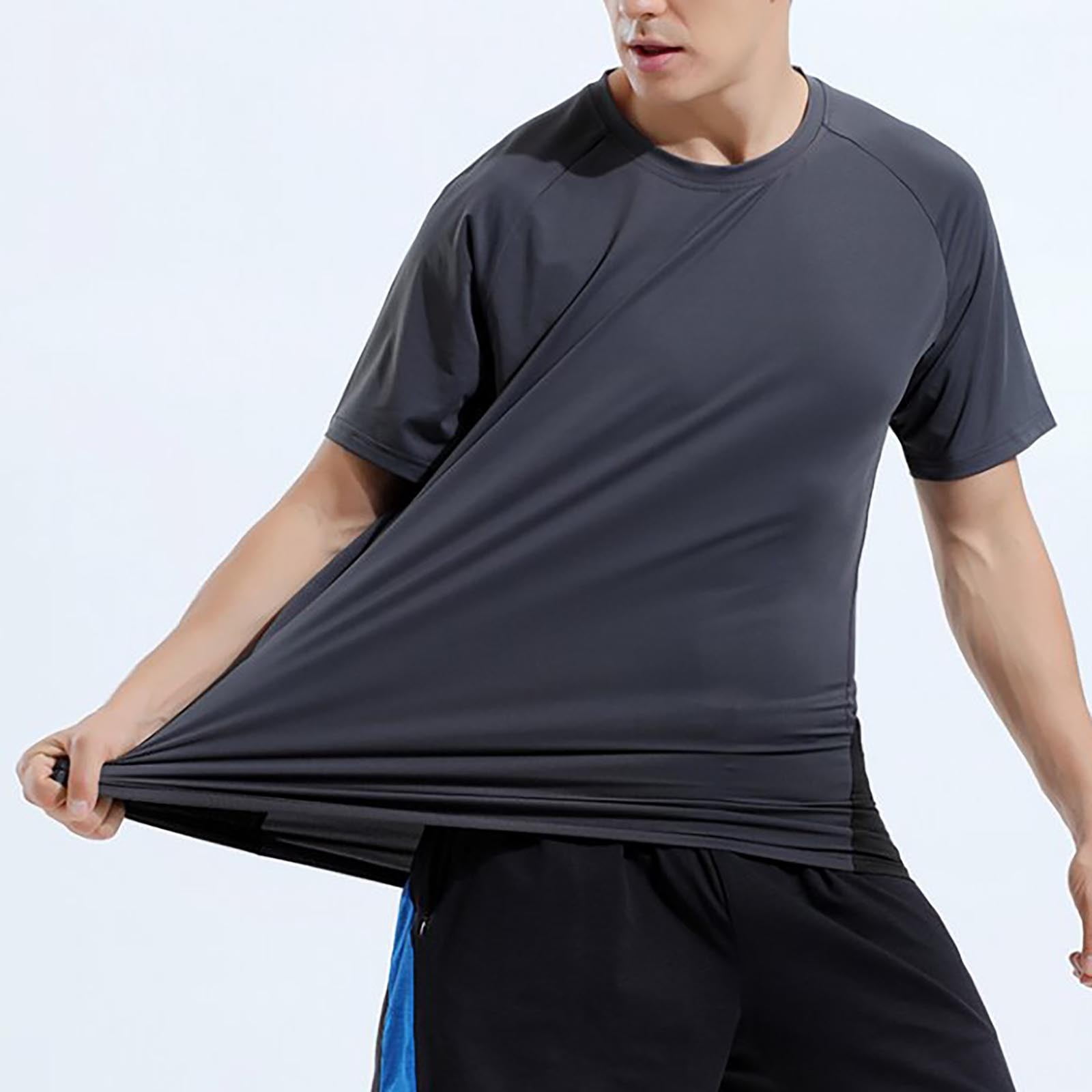 nsendm Mens Shirt Adult Male Shirt Men s Big and Tall Shirts Summer Sports Short Sleeve Crew Neck T Shirt Men S Outdoor Leisure Heavy Weight T Shirt Dark Gray 3XL Walmart