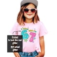 thumbnail image 3 of Ink-Printed Glitter I was 6 Now I'm 7 Birthday Shirt for Girls Trendy Six Seven Party T-Shirt Pink Shirt Youth Small, 3 of 6
