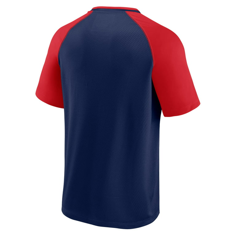 Men's Majestic Navy/Red Atlanta Braves City Rep Closer Raglan V-Neck T-Shirt  