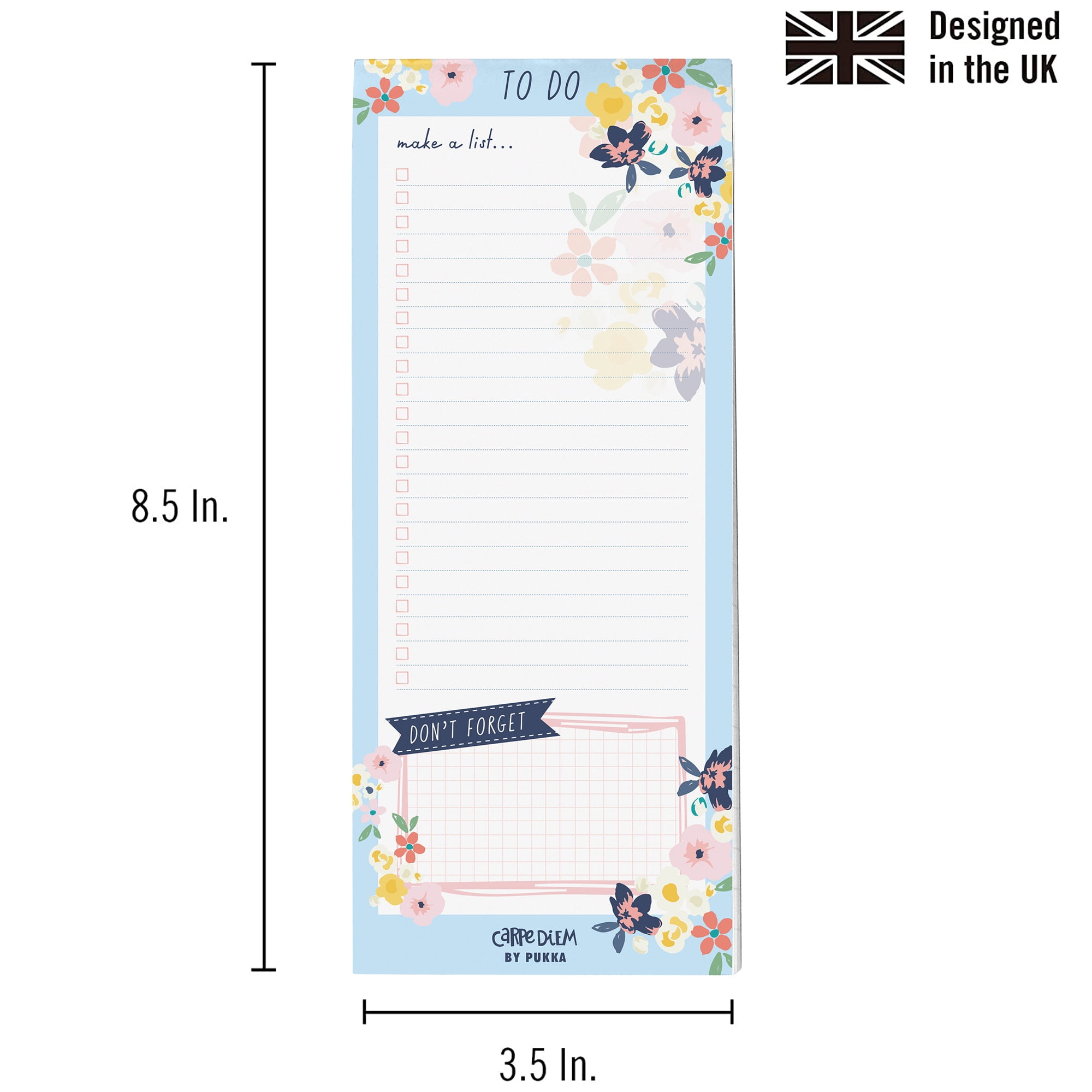 Pukka Pads Magnetic To Do List - Ditzy Floral - Pack 6
