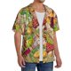 thumbnail image 2 of Balery Bright Mushrooms Camisa Casual de Manga Corta con Botones para Hombre, Texturizada, Estilo Cubano, para Playa, Verano-Small, 2 of 5