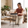 thumbnail image 3 of Buro Mesa de Centro Blanca con Bandeja Mesa Auxiliar de Metal,Negro FurnitureR Moderno, 3 of 8