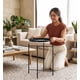 thumbnail image 3 of Buro Mesa de Centro Blanca con Bandeja Mesa Auxiliar de Metal,Negro FurnitureR Moderno, 3 of 8
