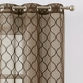 thumbnail image 4 of Pinewave Brown Sheer Curtains 63 inch 2 Panels Embroidered Geometric Light Filtering Drapes Grommet Top W38 xL63 x2, 4 of 5