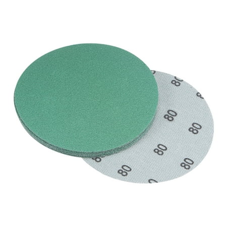 

10 Pack Green Film Sandpapers 80 Grits 6 Hook and Loop Backed Random Orbital Sanding Discs