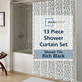 thumbnail image 2 of Mainstays Printed PEVA Shower Liner Set, 70 in x 72 in, 12 Metal Hooks, Black White Diamond, 2 of 11