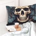 thumbnail image 4 of Kdxio Cotton Pillow Cases 20"x30" Pillowcases,Soft and Breathable Bedroom Pillow Cases-Vintage Leaf Flower Skull-No Pillow Core, 4 of 5