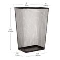 thumbnail image 3 of Mind Reader 10 Gallon Executive Waste Paper Bins, Solid Bottom, Non Slip Pads, Office and Home, Metal, Set of 2, Black, 3 of 7