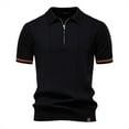 thumbnail image 1 of pstuiky camisetas de hombre, Suéter informal de manga corta con cuello vuelto, cómodo y liso para hombre ropa de hombre l, 1 of 4