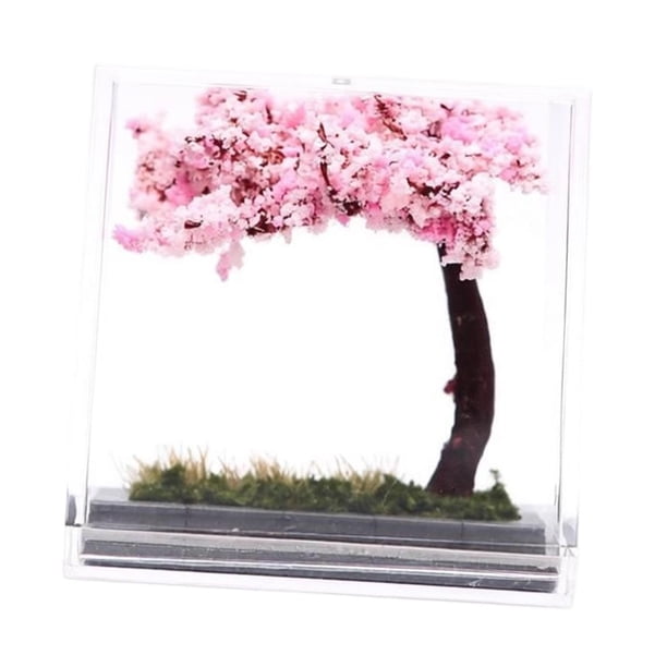 Vitrina de figuras en miniatura a escala 1:64, exhibición de dioramas de modelos de escenas en miniatura flores de cerezo