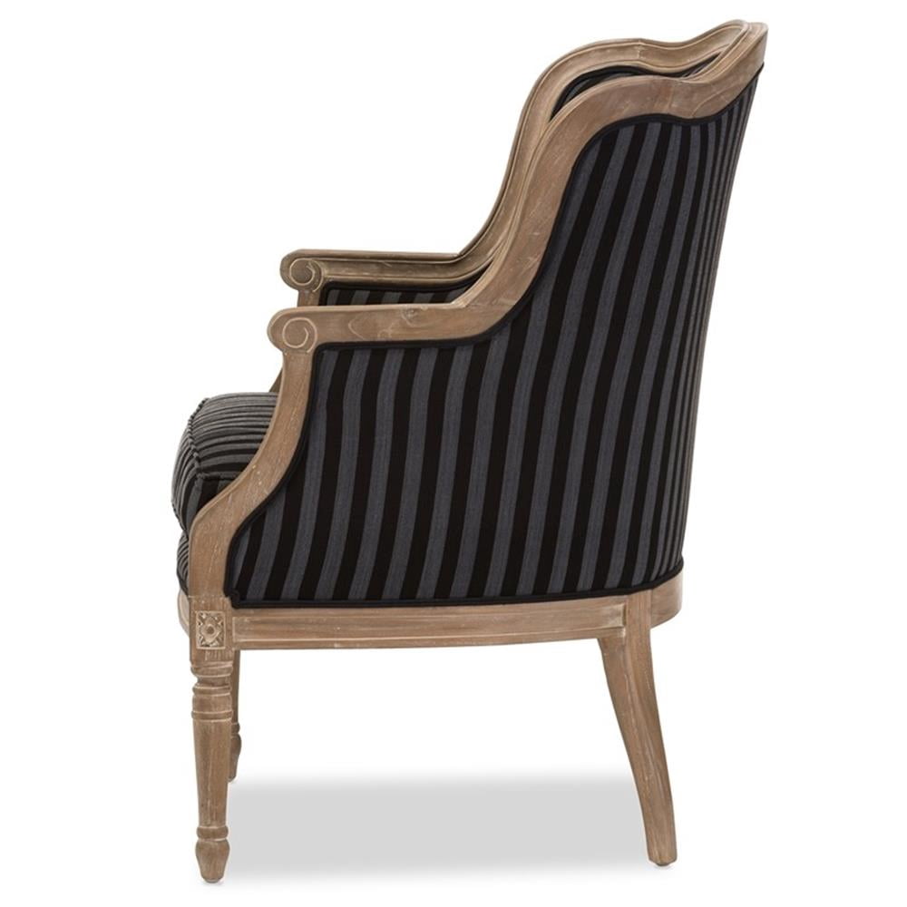 Baxton Studio Charlemagne Accent Chair in Black and Grey
