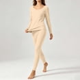 thumbnail image 5 of Tsivenald Womens Thermal Underwear Set 2 Piece Ultra-Soft Fleece Lined Long Sleeve Top & Long Johns Bottom Warm Winter Base Layer, 5 of 7