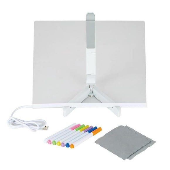 SUTENGDA LED Note Board with Colors Glowing Acrylic Message Board Led Drawing Marker Board Light Up D Ry Erasse Board with ADJUSTABLE PLACEMENT ANGLE Stand 1ml