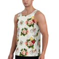thumbnail image 2 of Fotbe Vintage Bike Flower Butterfly Pattern Men's Quick Dry Workout Tank Top Gym Muscle Tee Fitness Bodybuilding Sleeveless T Shirt Breathable Workout Shirt-Large, 2 of 9