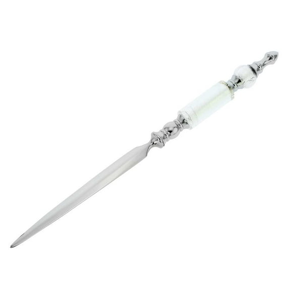 GlassOfVenice Murano Glass Letter Opener -  Silver White