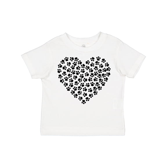 Inktastic Heart Made Of Paws, Dog Paws, Puppy Paws - Black Boys or Girls Toddler T-Shirt