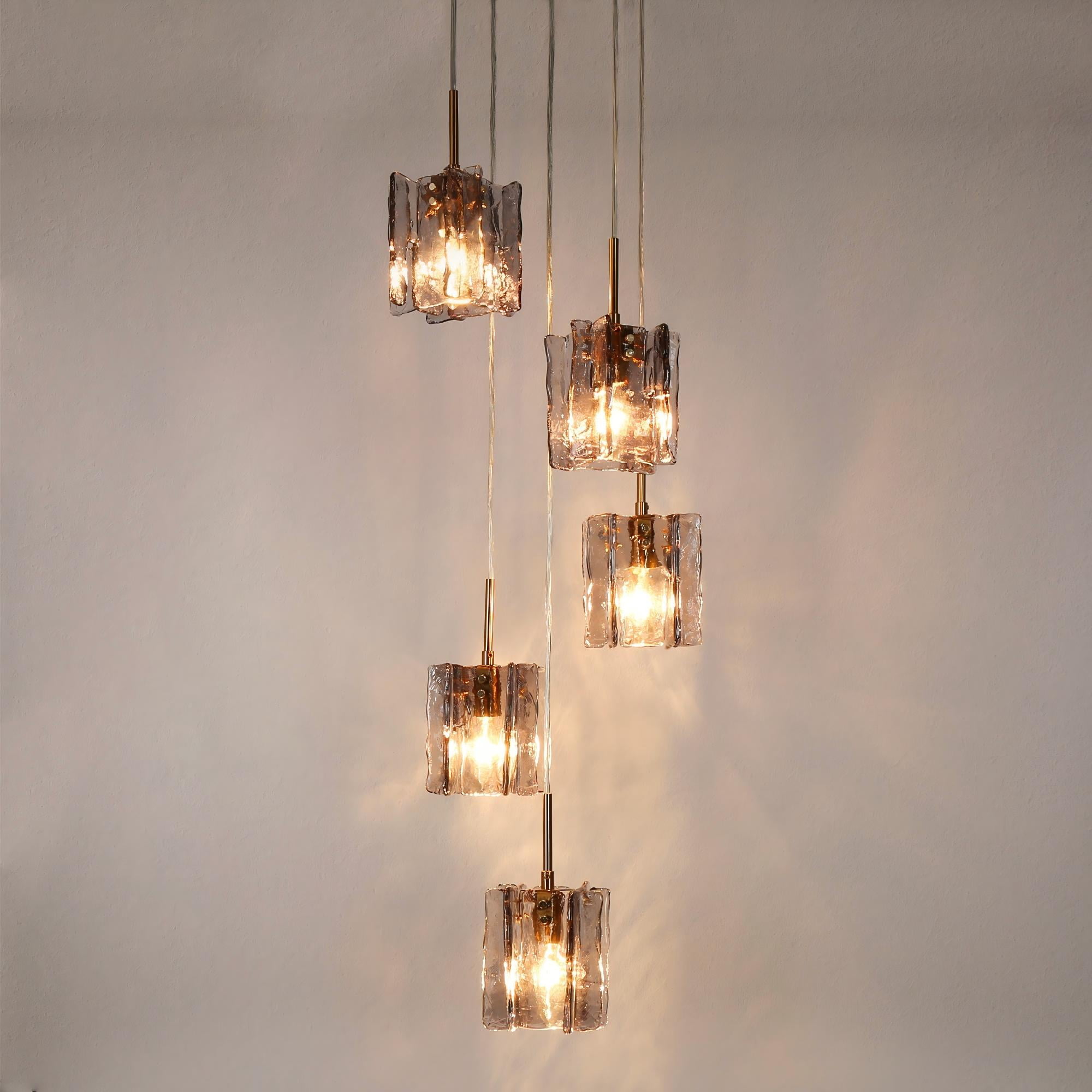 LNC Tucana 5-Light Matte Black Modern/Contemporary Led Crystal Chandelier